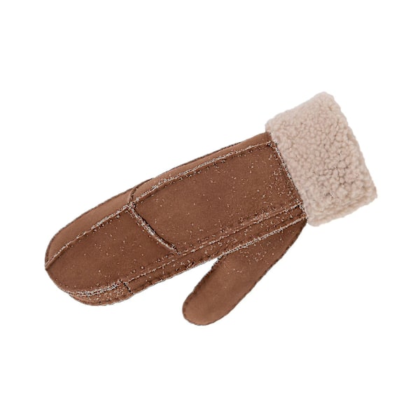 Ægte Dameskindhandsker med Omslagsmanchet {Db} Chestnut