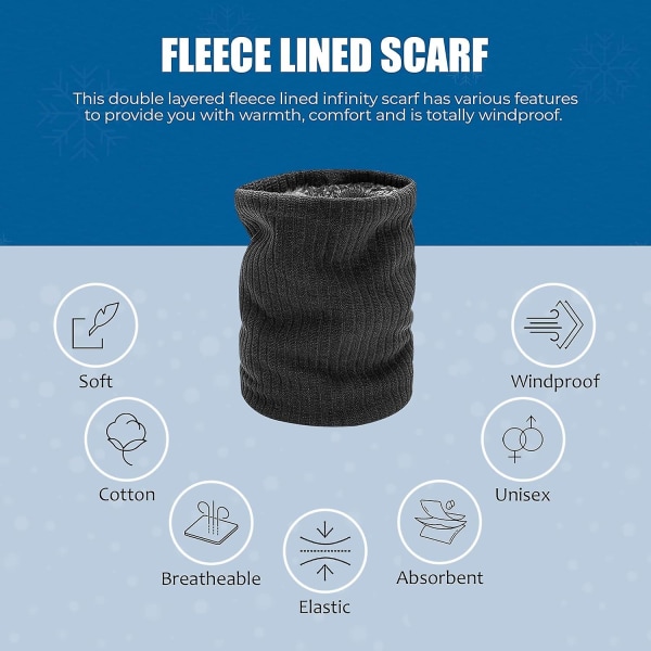 Premium Fleece-lined Neck Warmer Extra Comfort For Men & Women