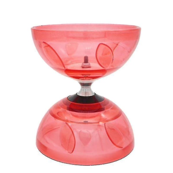 Diabolo Set Triple Ball Bearing Clutch Matchande Färgade Fiberglas Handtag, Diablo String & Väska Changzhao Db Red Small