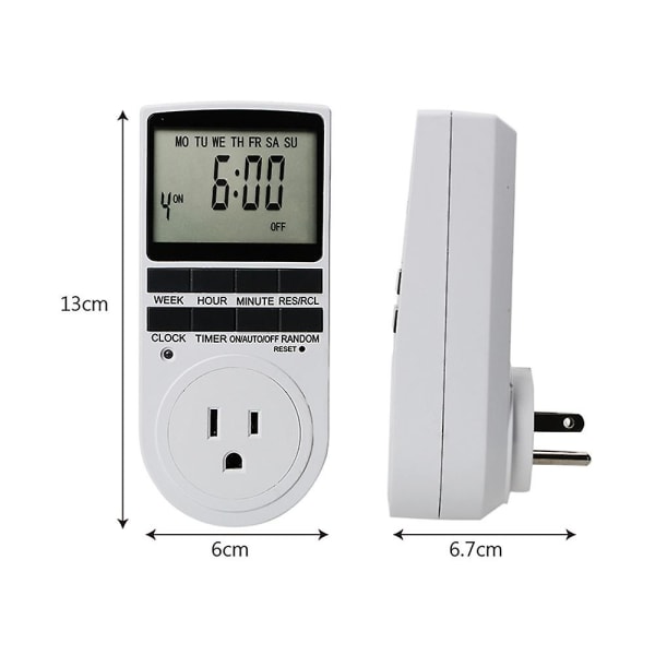 Stor LCD-skjerm Smart Socket Hjem Rom Elektronisk Spar Energi Betjen Instrument[DB] US Plug