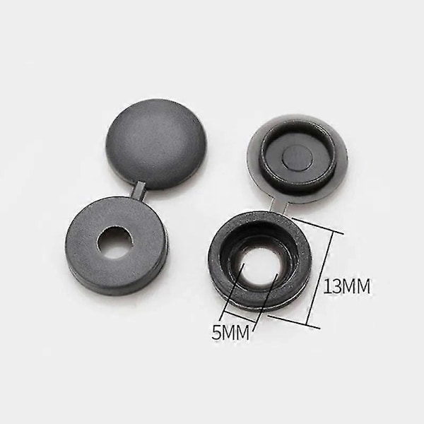 100 kpl/pakka Saranoitu ruuvinpeite Taitettavat muoviset ruuvin napsautussuojukset Itsekierteittävät ruuvien suojukset - YuJia [Db] Dark grey Style A