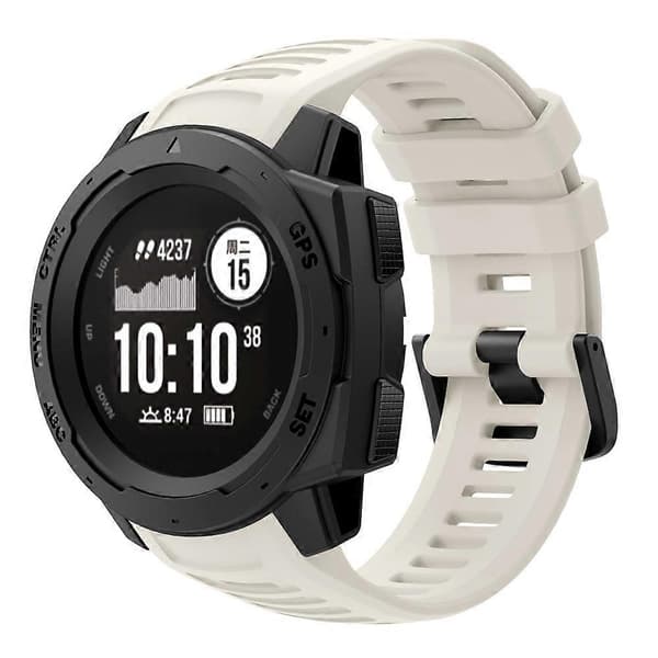 Silikoninen kellon rannekkeen korvaus Garmin Instinct -kelloon - Harmaa [DB] Multicolor White