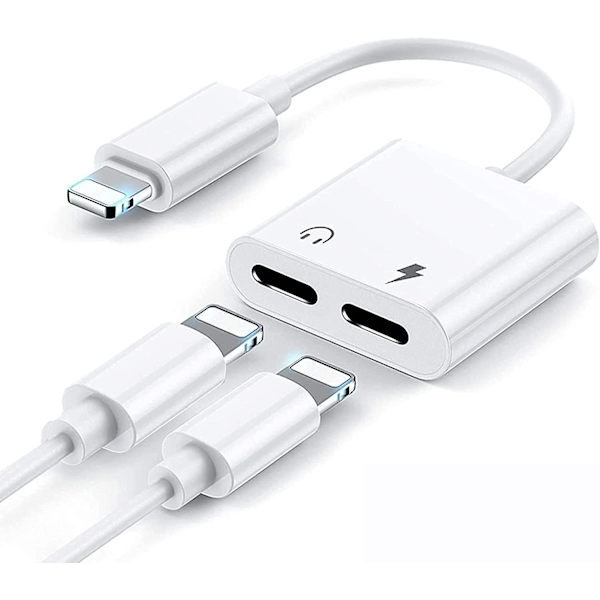 Hovedtelefonadapter til iPhone dobbelt splitter