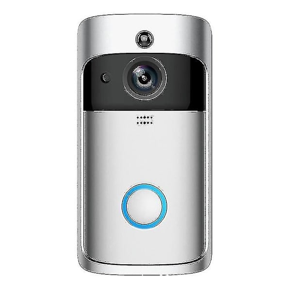 Ring Video Doorbell (2. sukupolvi) | Langaton videon ovikello turvakamera 720p HD-videolla, akku- db V5 silver Ding Dong Machine