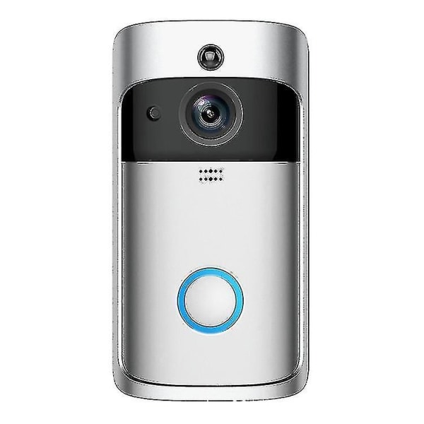 Ring videodørklokke (2. generasjon) | Trådløst videodørklokke sikkerhetskamera med 720p HD-video, batteri- db V5 silver Ding Dong Machine
