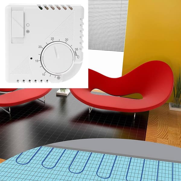 Universal Romtermostat Energisparende Mekanisk Temperaturkontroller [db] White