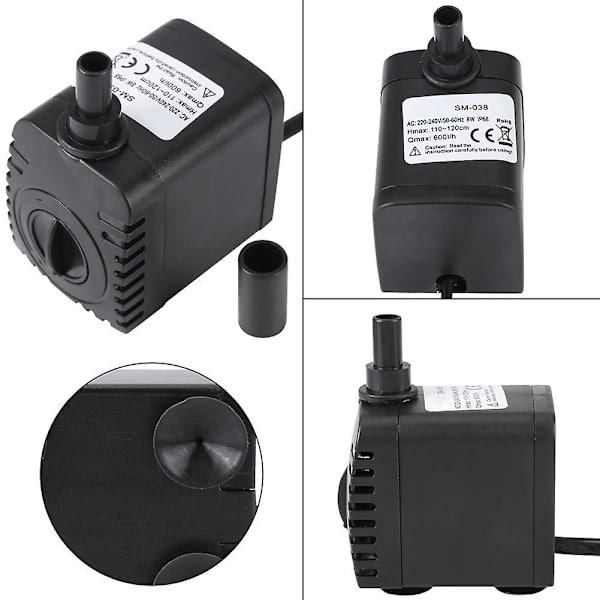 Nedsænkelig vandpumpe til fiskedam, akvarium, tank, springvand - Mini og ultra-stille (EU 220V) [db]