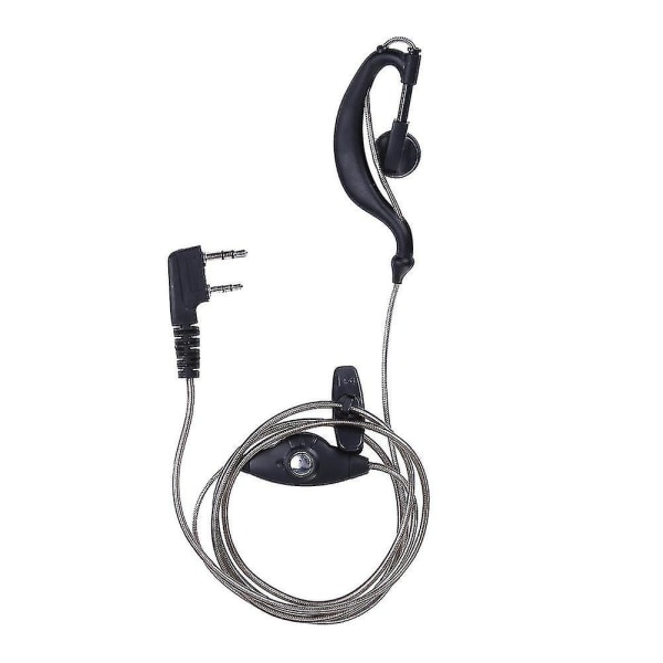 Svart 2 Pin Ptt Mic Headset kompatibelt med Kenwood Radio Baofeng Uv5r Car {DB