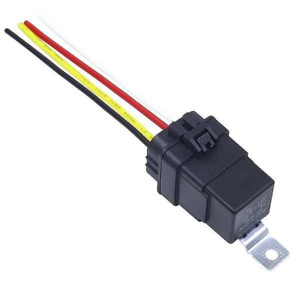 Automaattinen auton rele, suljettu, vedenpitävä, integroitu, johdotettu DC12V 40A 5-nastainen 4-nastainen autorele + pidike johdoilla  [dB} 24V 5Pin