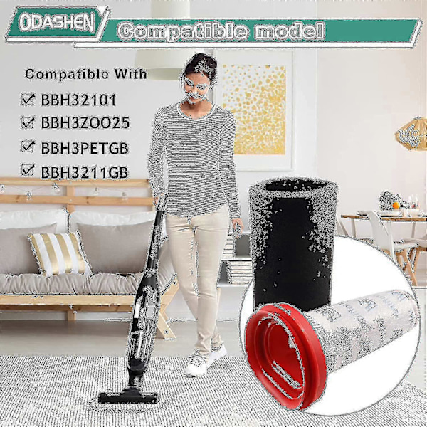 3-pak 25,2 V/21,6 V filter til Bosch Flexxo serie 4 ledningsfri støvsuger BBH32101 osv., erstatter g20242010451 [DB]