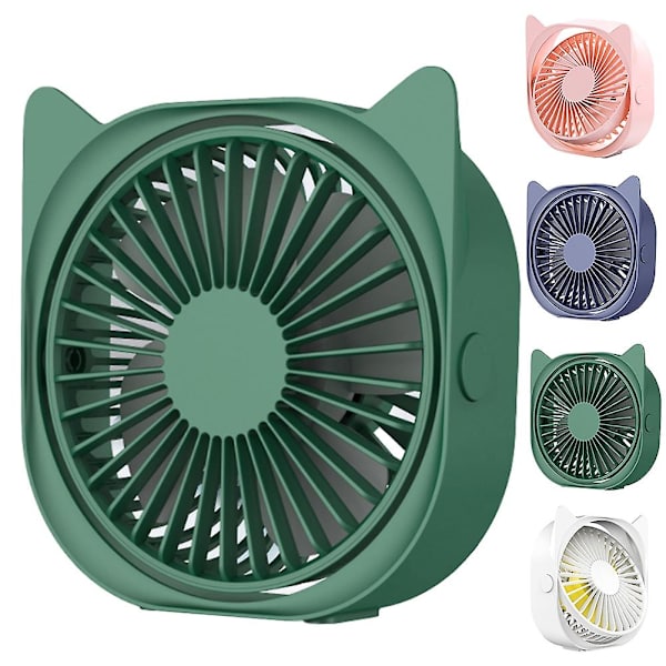 Kattöron Mini Usb-driven roterbar skrivbordsfläkt för hemmakontor{DB} Green