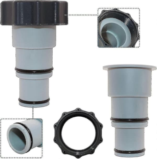 Intex utbytesslangadapter för pumpar - A-serien - Med gänga - 2-pack grå
