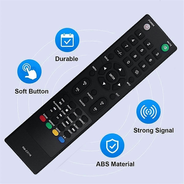 Erstatningsfjernkontroll RM-C3116 for LCD LED Smart TV RM-C3116 RM-C3222 -40N570A -48N570A DB Black