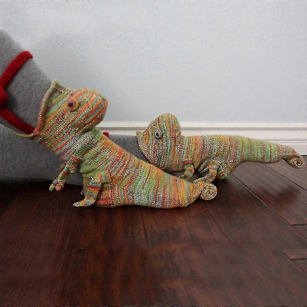 Unisex Jule-Strikket Krokodillehode Sokker Morsomme Varme Midt-Kalv Sokker db Chameleon