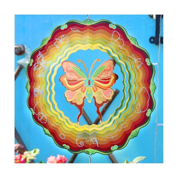 3d roterande vindklocka Färghänge Butterfly Wind Utomhushängande dekoration [DB]