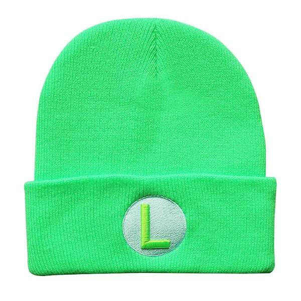 Mario Bros Super Marios Mönster Beanie Hatt för Män Kvinnor Unisex Vinter Cuffed Hatt Mjuk Varm Stickad Beanie Mössa DB Green