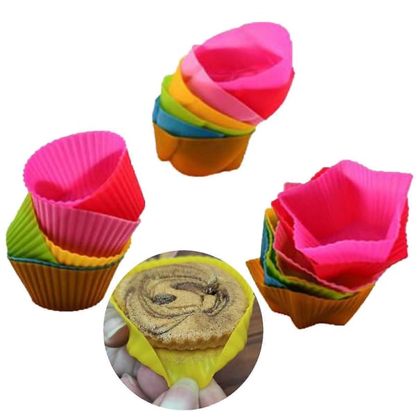 10 stk. kageform hjerte stjerne rose form bageudstyr silikone muffin chokolade bageforme til køkkenet[DB]