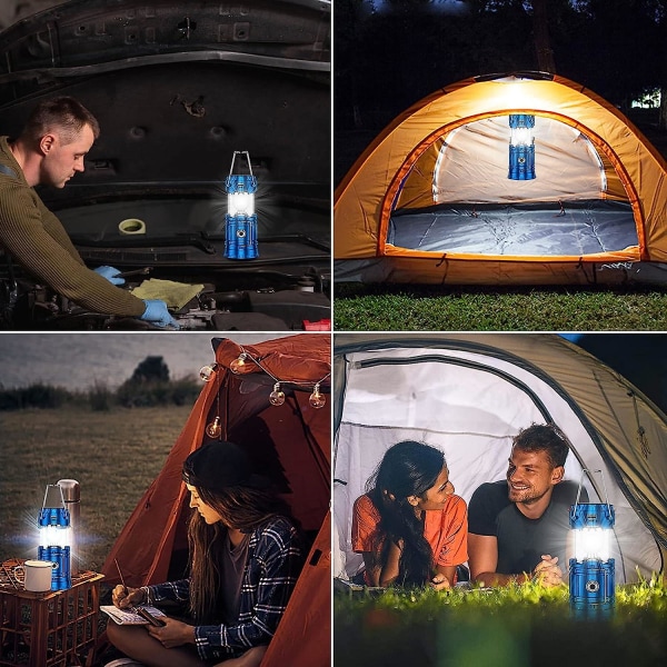 Led Solar Camping Lyhty USB ladattava, paristokäyttöiset kannettavat led-lyhdyt, ulkotelttalamppu retkeilyyn vaellukseen kalastuksen hätätilanteessa, 1 kpl