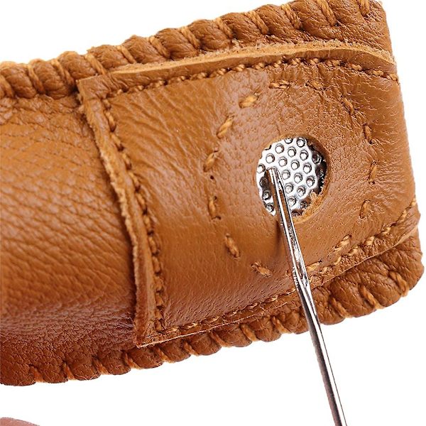 6-pack fingerborg av läder för sömnad, fingertoppsskydd, verktyg för stickning, quiltning, nålplattor, nålpartner [db] brown