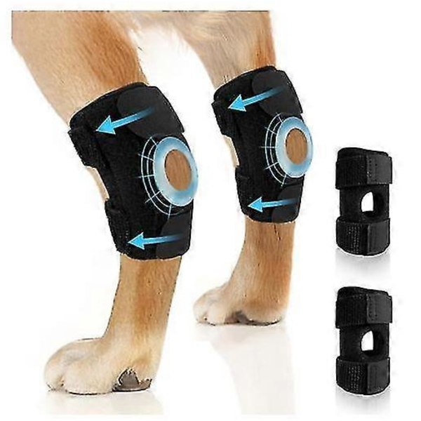 1 Par Hund Knäskydd För Bakben, Stöd För Has & Vrist Vid Riven Korsband (ACL & CCL), Kompressionsbandage För Hundens Bakre Benled [DB] M