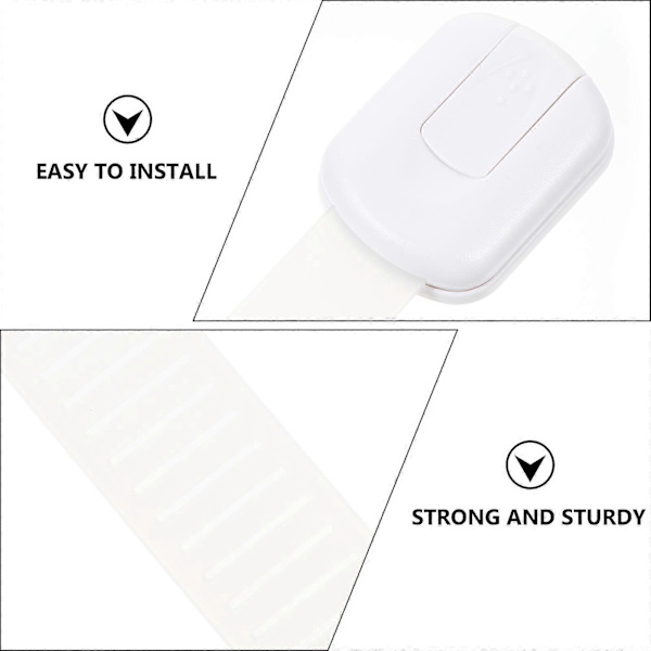6 st barnsäkerhetsskåpslås Baby Proof Security Protector Skåplås [DB] White 19.5X3.5cm