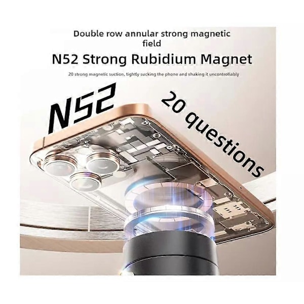 Magnetisk Telefonhållare för Bil, 360° Roterande Sugkoppshållare Sugadsorption [DB] White
