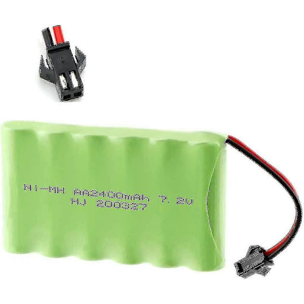 Laddningsbart batteri 7.2v 2400mah Ni-mh Aa med Sm-2p 2-stiftskontakt och USB-laddningskabel för RC-lastbilar WG DB