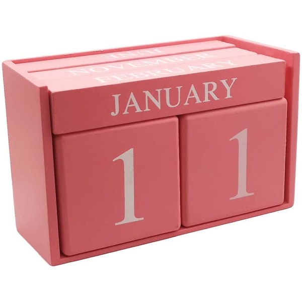 Träskrivbordsblock Kalender - evighetsblock Månad Datumvisning  Hemkontorsdekoration, 6,1 X 3,9 X 2,9 tum-FÄRG：Rosa 067d | Fyndiq