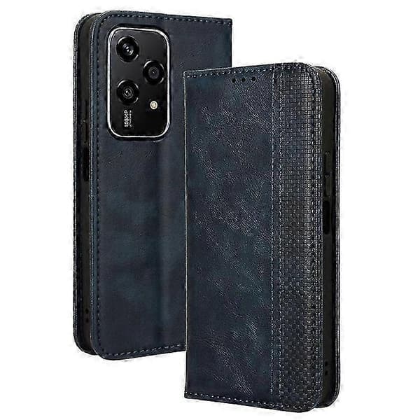 Læderpung med stativ til Honor 200 Lite [DB] Blue