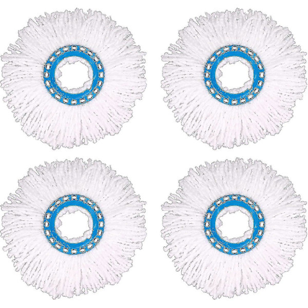 4-pack Mikrofiber Mopphuvud Ersättningar, 360 Grader Roterande Runda Mopphuvud för Golvrengöring (16c DB