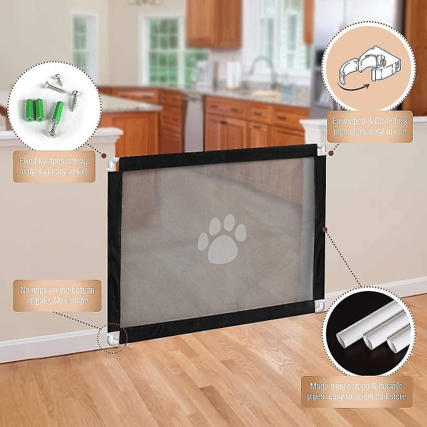 Magic hunddörr, bärbar hundsäkerhetsskåp, lätt att installera och låsa för husdjur Håll hundar borta från köket / på övervåningen