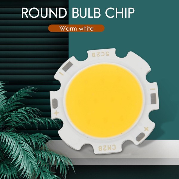 5w Chip Lys Rund Cob Super Lys Led Lyspærer Varm Hvit Dc15-17v