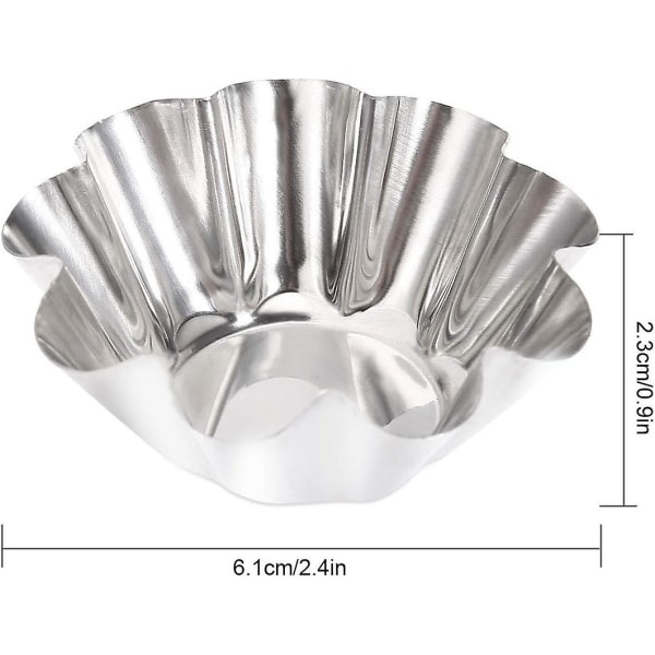 Pack Of 18 Stainless Steel Egg Cake Cupcake Moulds