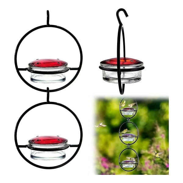 Vacker cirkulär hängande fågelmatare, hängande kolibrimatare för utomhusbruk Myr- och bisäker (2 st)