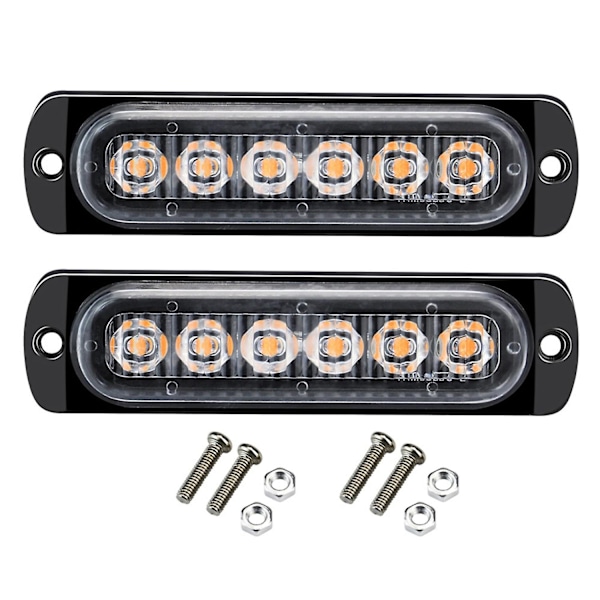 2 kpl 12-24V LED-vilkkuvaroitusvalot Hätävilkkuvaroittimet Varotusvalopalkki Autolle White Light
