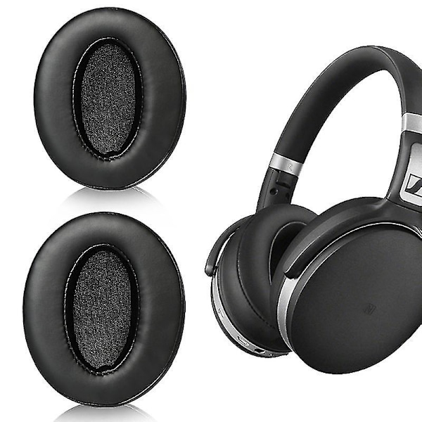 Sennheiser HD458BT HD450 4.30S 4.20 300 400S -kuulokkeille proteiininahkaiset + muistivaahtomuovista valmistetut korvatyynyt [DB] Black Type A
