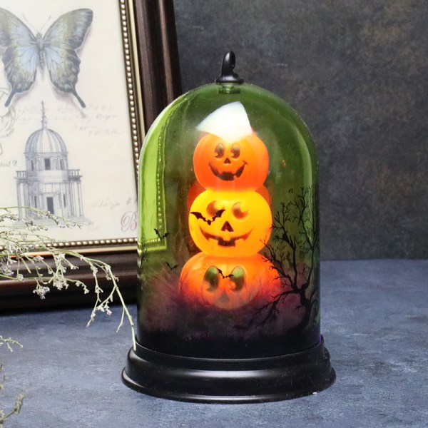 halloween led elektronisk stearinlys hjemmedekorasjon gresskar lys lysende ornament