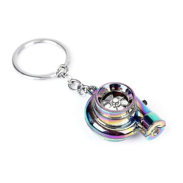 Bil Metall Nyckelring Ljud Turbo Nyckel Slätt Lager Snurrande Modell Turbin Turbo Ring Nyckel Turbo Forma-mxbc  [dB} Silver