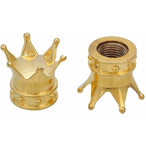 10 st ventilkåpor Universal dammtät guld kronhjulstam luftventilkåpor Däckventil, 16*19 mm