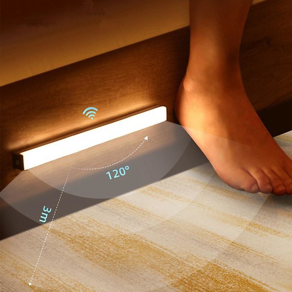Rörelsesensorljus Trådlös Led Nattljus Sovrumsdekorationsljusdetektor Väggdekorativ Lampa Trapphusgarderobsrumsgång Ljus [DB] warm white 30CM*40LED