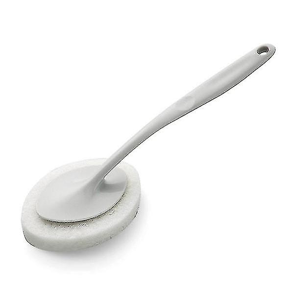 1 stk bærbar toalettbørste multifunksjonell svamp lang badekar gulv hjemme rengjøring bad rengjøring børste-e [dB} grey