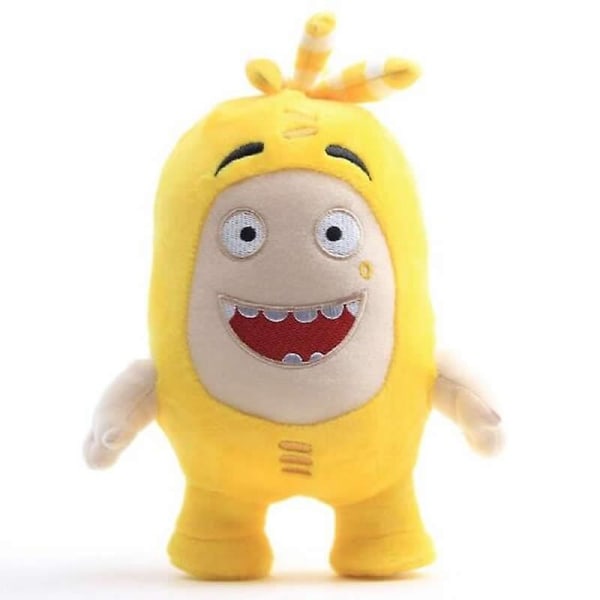 24 cm Tecknad Oddbods Anime Plyschleksak Treasure of Soldiers Monster Mjuk leksak Fuse Bubbles Zeke Jeff Doll för barn Present [DB] Yellow 24cm