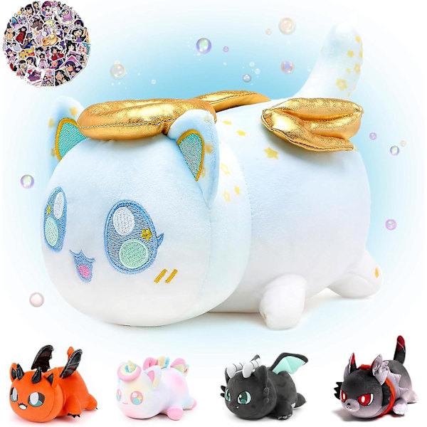 25cm Ängelkatt Plysch Populär Katt Plysch Kollektion - 100% Polyester Plushie Kudde Broderad - Mjuk Fylld Djur Samlarobjekt (Ängelkatt) Db