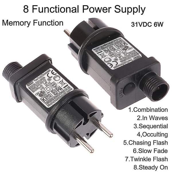 Ac 220v till 31vdc 6w 8 Funktionell Selv Led Lampa Drivrutin Eu Plug Switch Adapter [DB]
