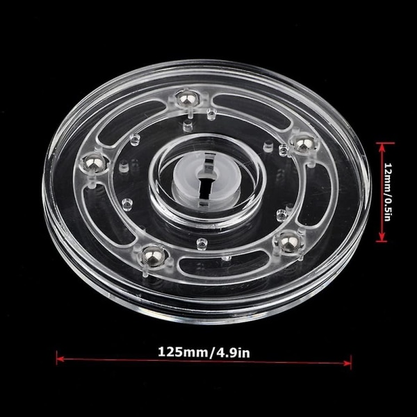 Klar akryl platespiller (12,5 cm) - Kulelager roterende skjermbase