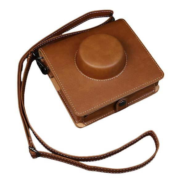 För Fujifilm Instax Wide Evo Kameraväska Portabelt PU Läder Skyddsfodral med Axelrem [DB] Multicolor Brown