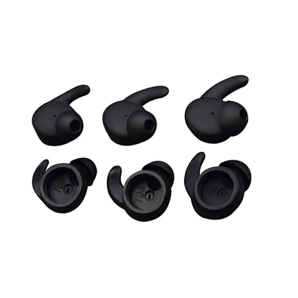 3 Par Silicone Ørepropper Beskyttelsesdæksler Ørepropper Udskiftning Kompatibel HUAWEI AM61 db Black