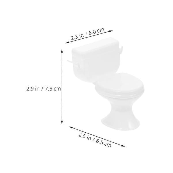 Dukkehus Miniature Toilet til Indretning 3 Stk Plast Tilbehørssæt[DB]
