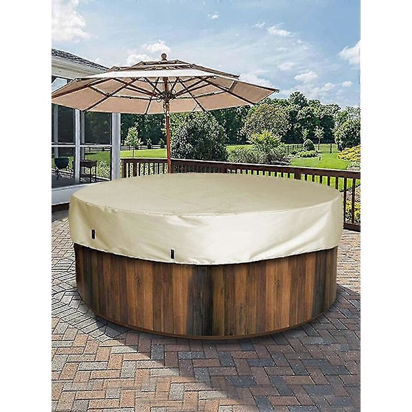 Runt Badkarstäcke UV-Resistent Badkarstäcken Utomhus Spa Badkarstäcken {DB} Black