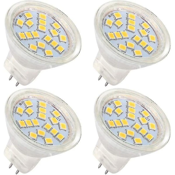 Mr11 Gu4 12v Led 4w Varm Vit 3000k, Motsvarande 35w Halogenlampor, 120 Strålvinkel, 4-Pack - {DB}